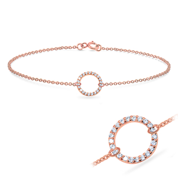 Round Rose Gold Plated Silver Anklet ANK-516-RO-GP
